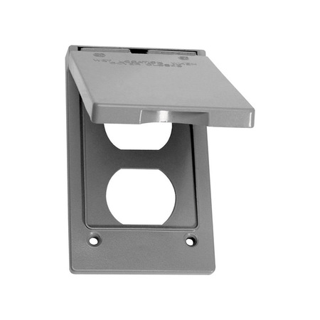 SIGMA ELECTRIC Electrical Box Cover, 1 Gang, Rectangular, Metal Die-Cast, Duplex Receptacle 14246